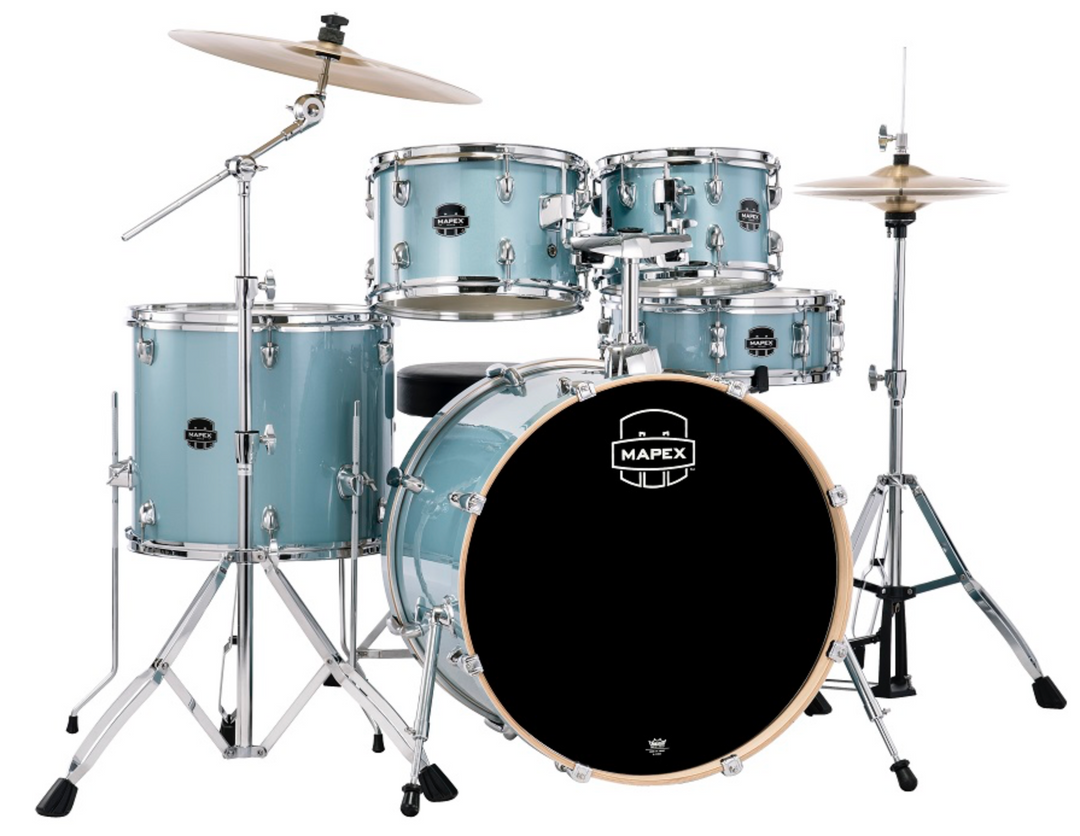 Mapex Venus Rock Drum Kit 22" kick- Complete Kit - Aqua Blue Sparkle