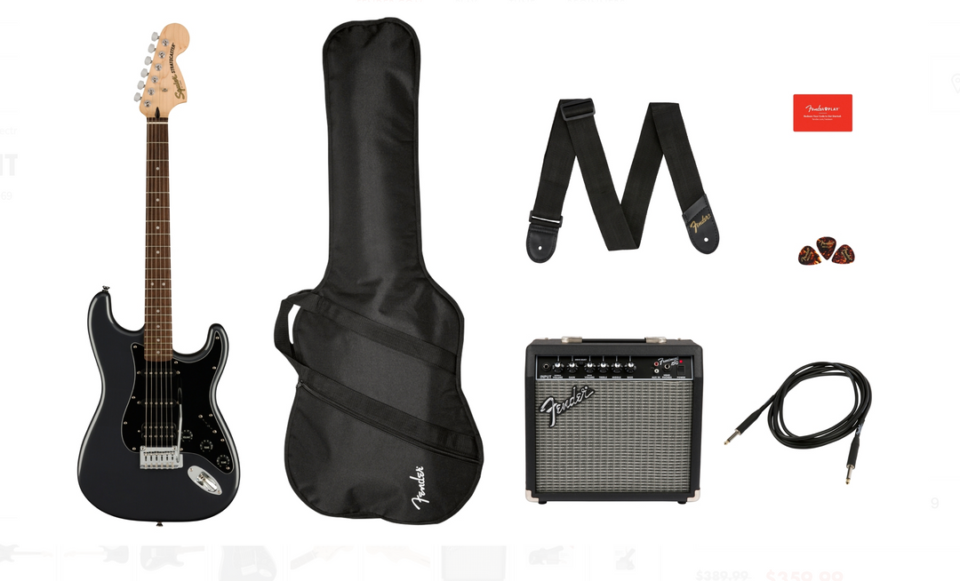 Squier Affinity Series HSS Pack - Charcoal Frost Metallic