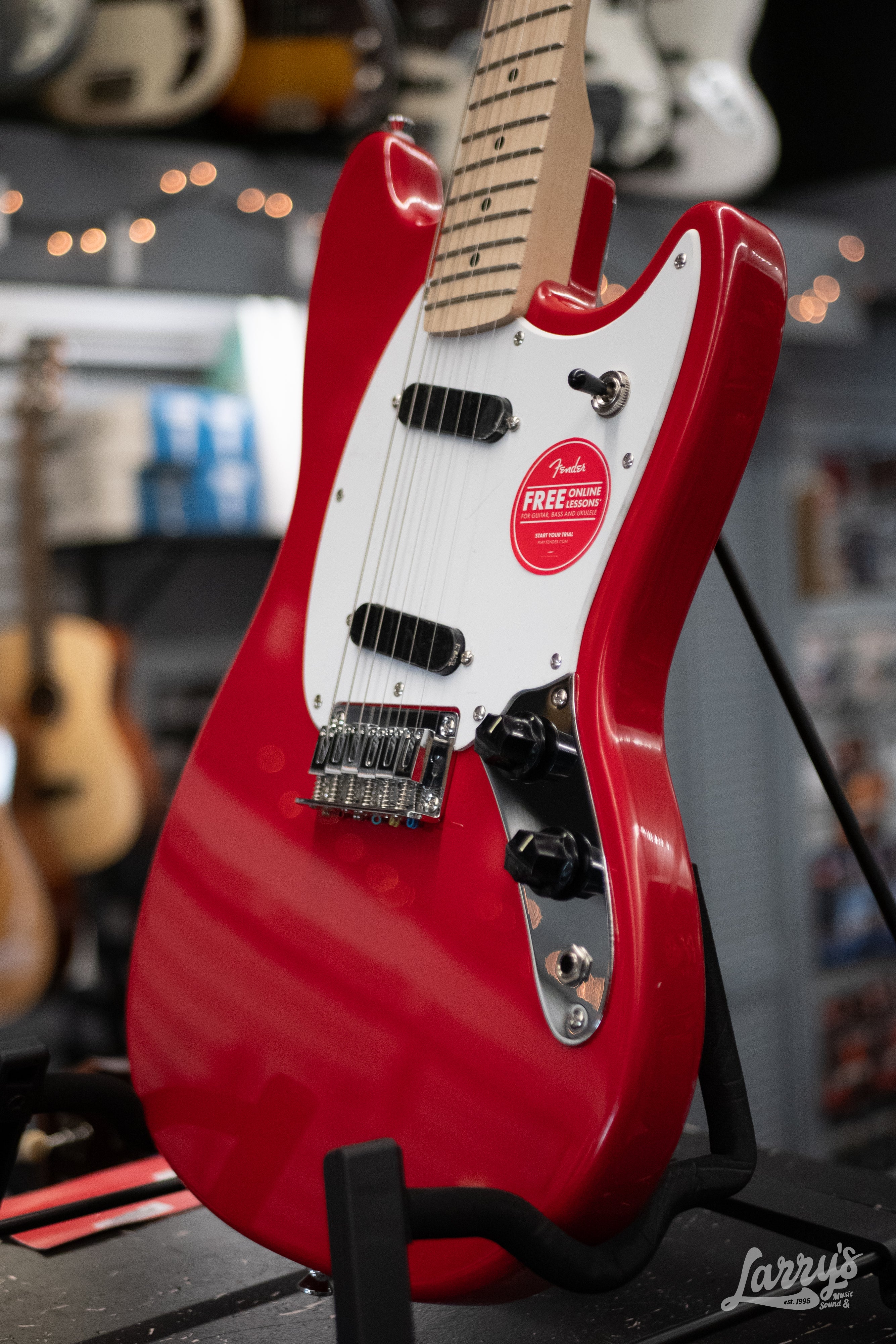 Squier Sonic Mustang-Torino Red – Larry's Music & Sound