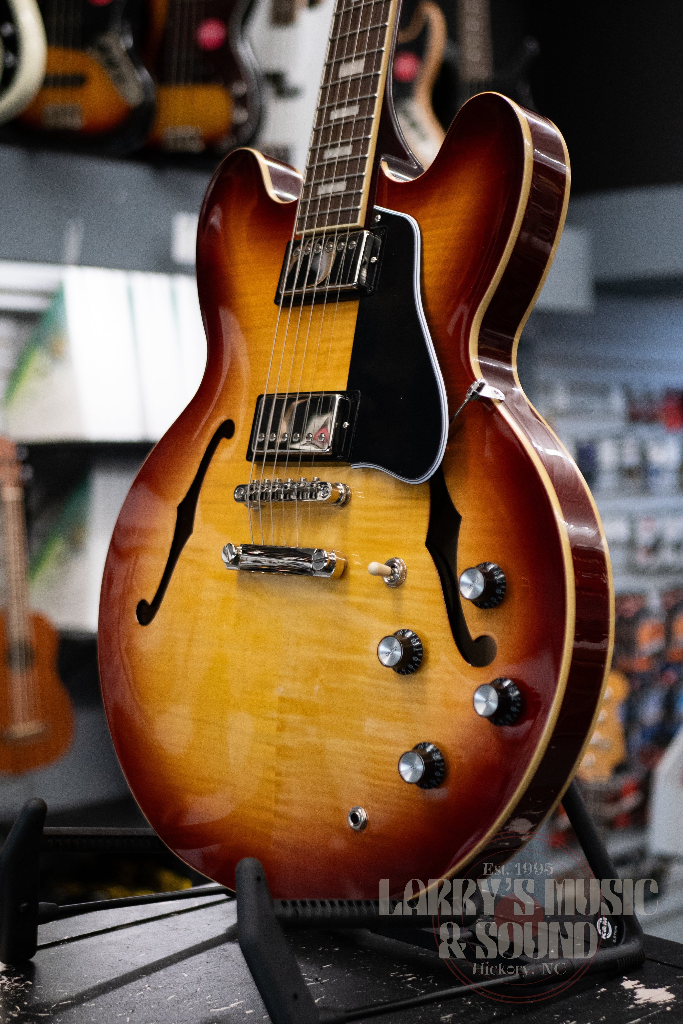 Epiphone ES-335 Figured - Raspberry Tea Burst – Larry's Music & Sound