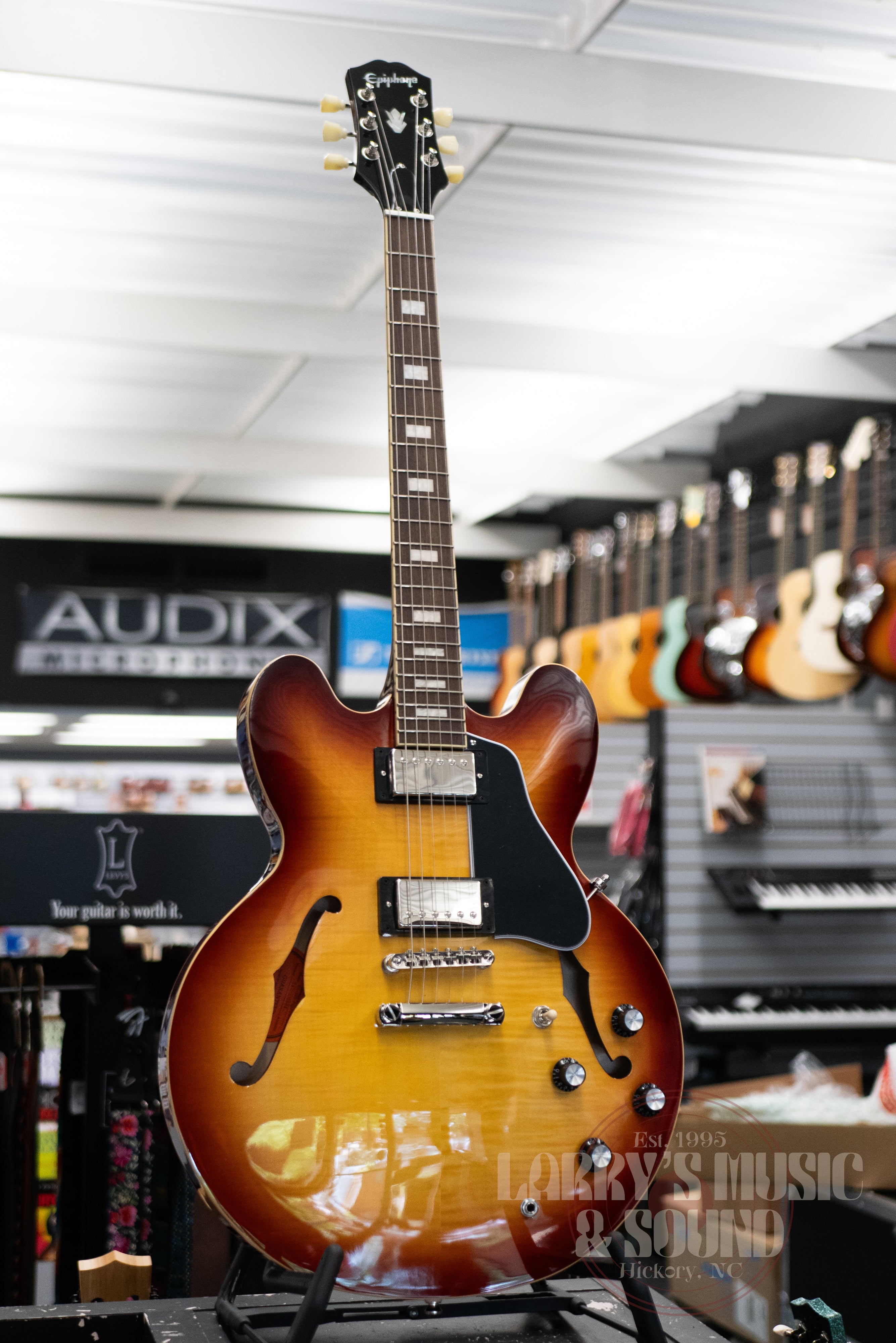 Epiphone ES-335 Figured - Raspberry Tea Burst – Larry's Music & Sound