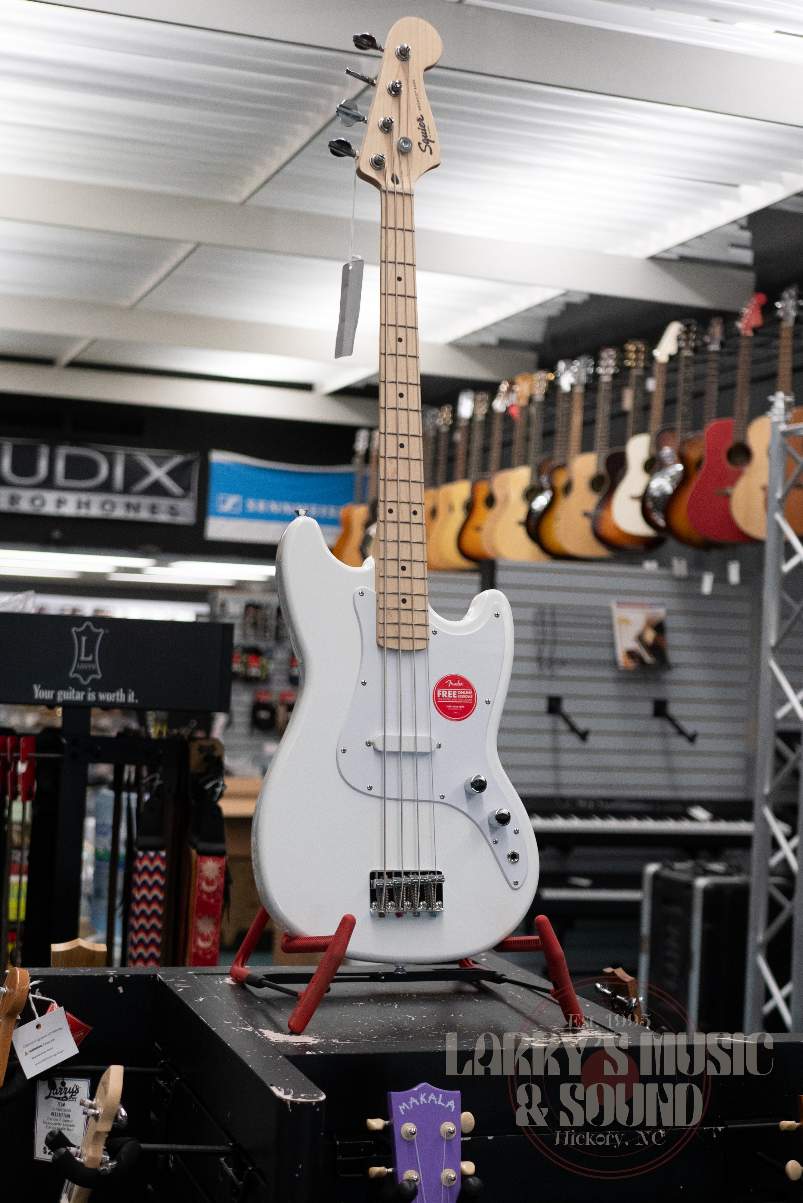 Squier Sonic Bronco Bass - Arctic White – Larry's Music & Sound