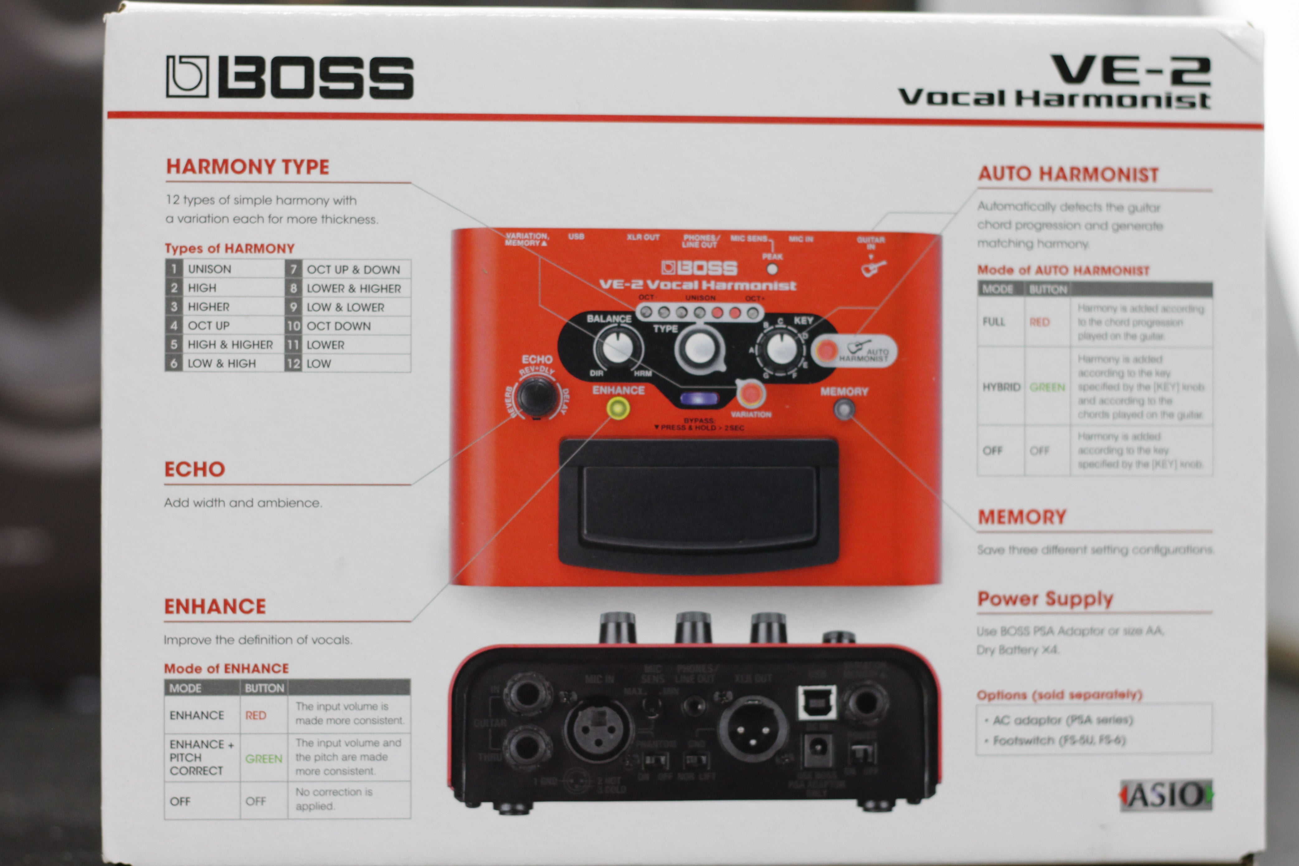 BOSS VE-2 Vocal Harmonist Pedal – Larry's Music & Sound