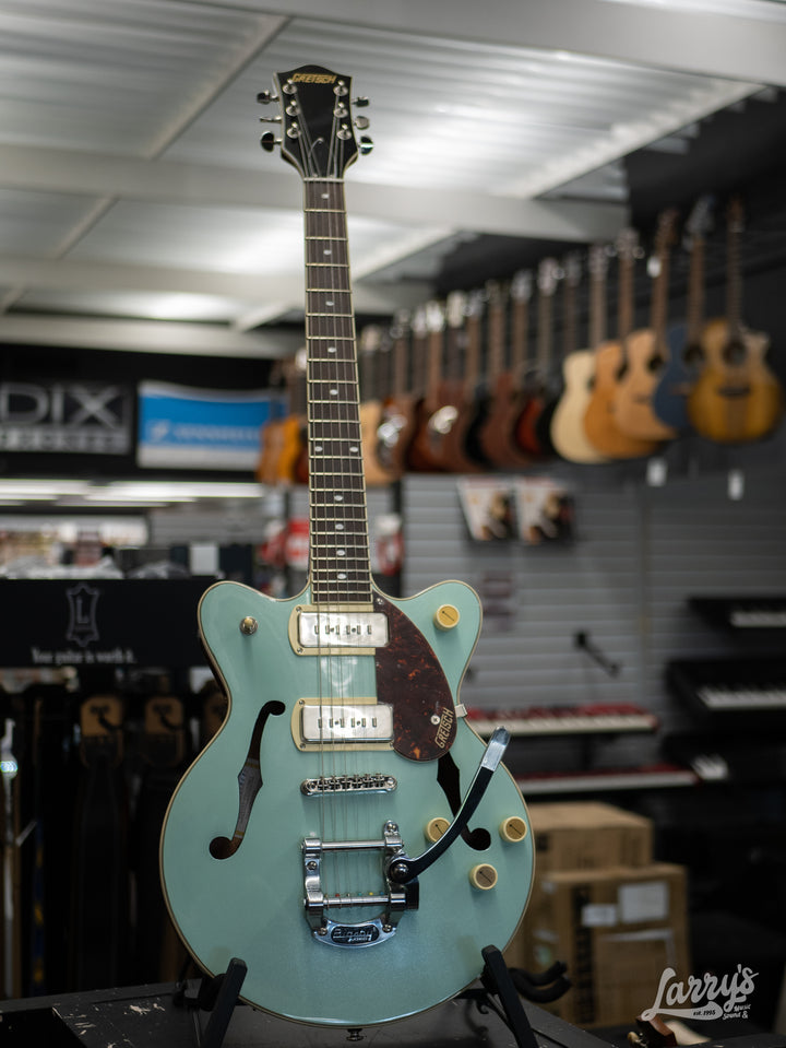 Gretsch G2655T-P90 Streamliner Center Block Jr with Bigsby - Two-Tone- Mint Metallic and Vintage Mahogany Stain