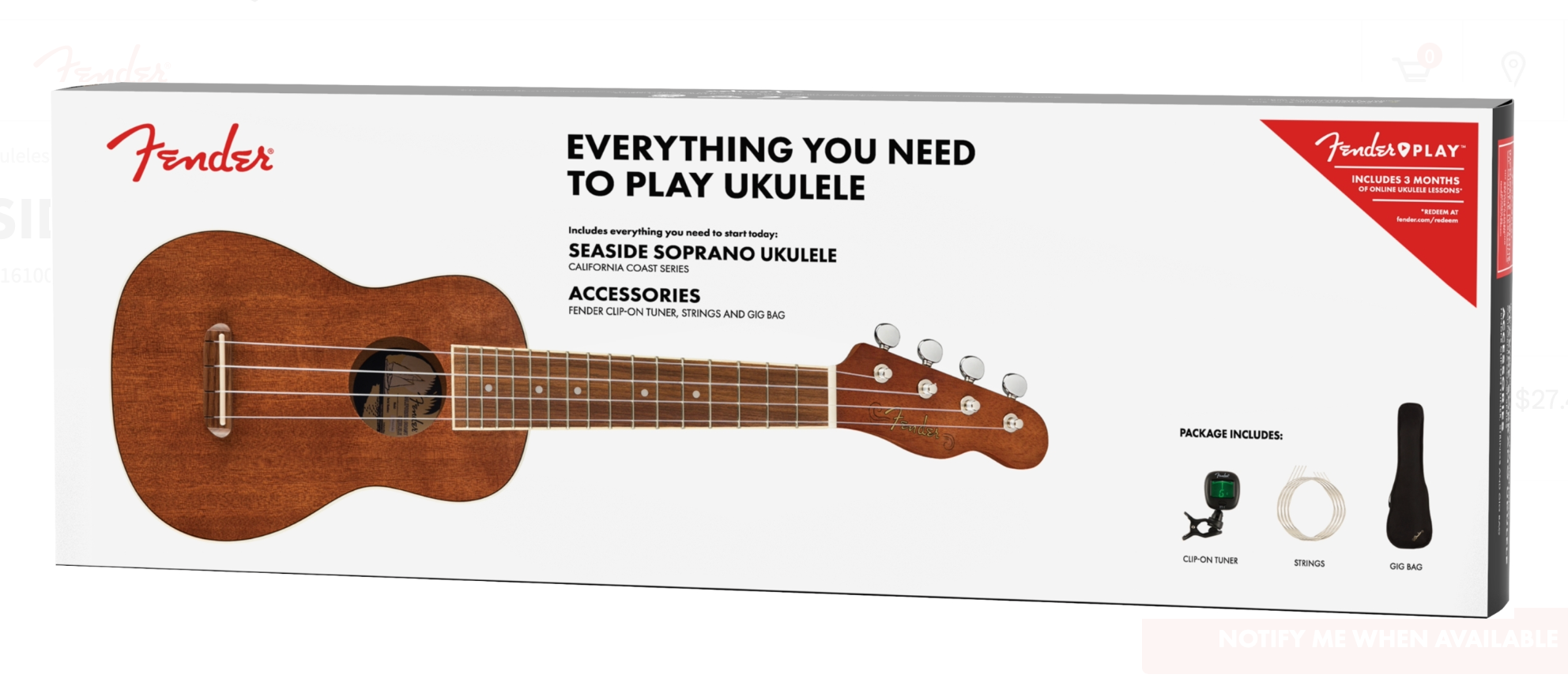 Fender Seaside Soprano Ukulele Pack